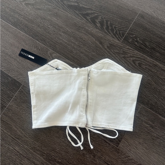 Corset white denim top - Picture 2 of 3